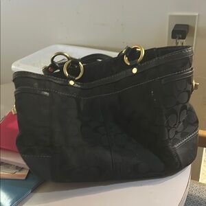 Black Coach Signature Tote Bag